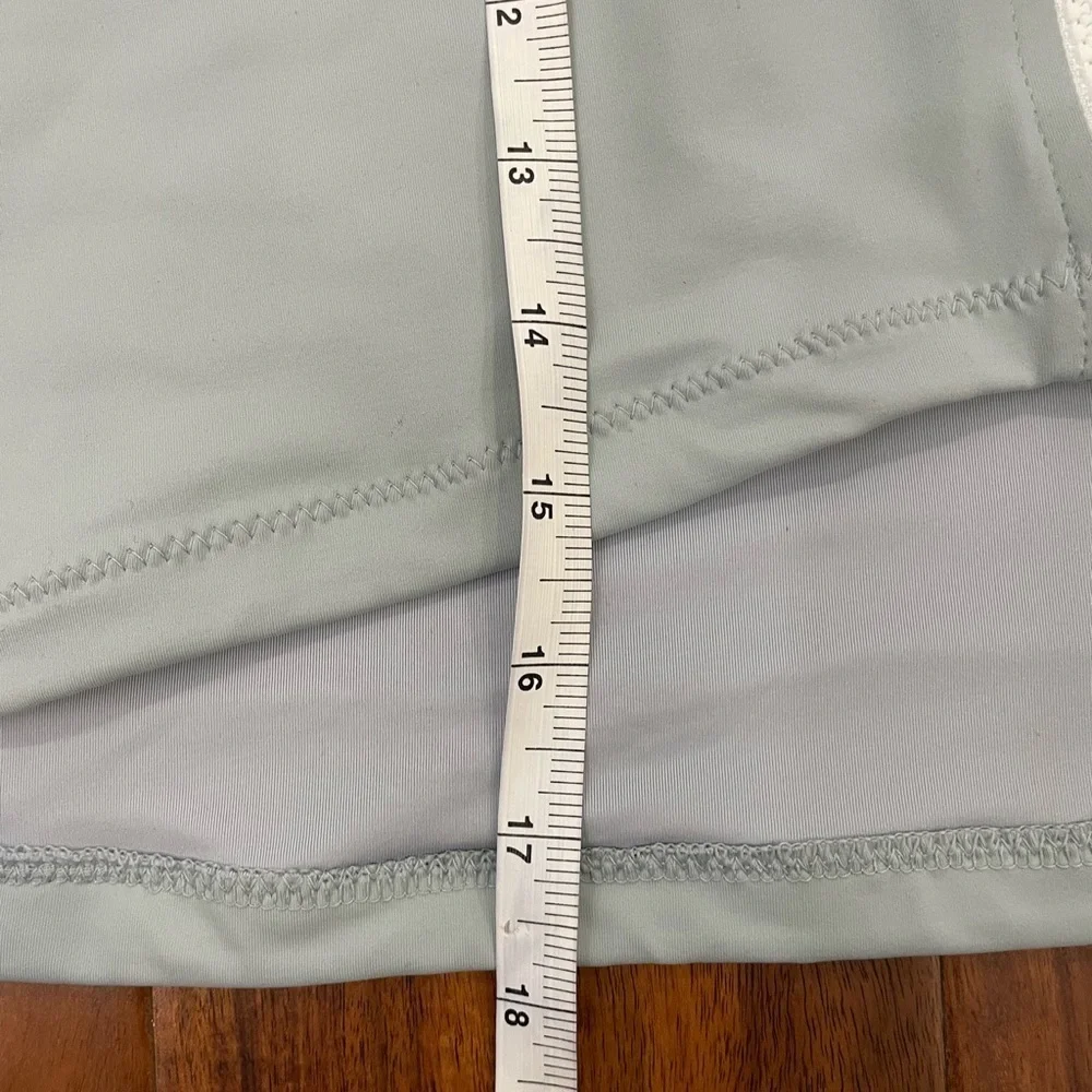 Skims Women Plus Size Sporty Zipper Swim Mini Skirt Blue Pacific Size 4x NWT.